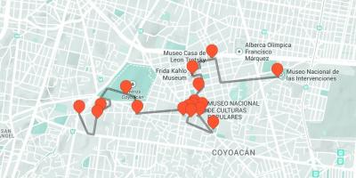 Карта Мехико пешеходная экскурсия