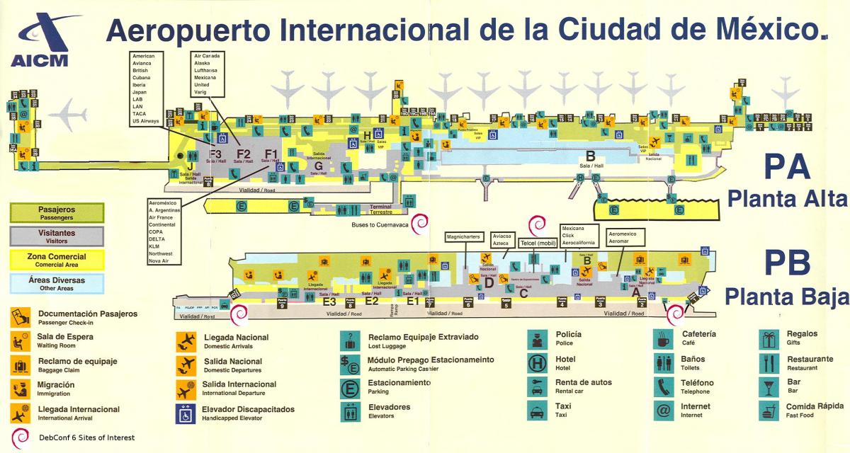 Аэропорт Мехико карте