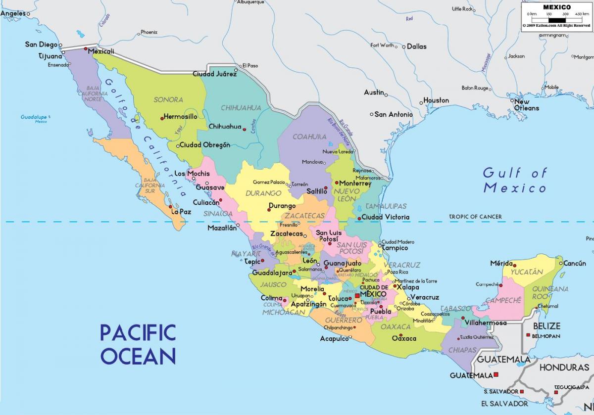 карта Мехико государства
