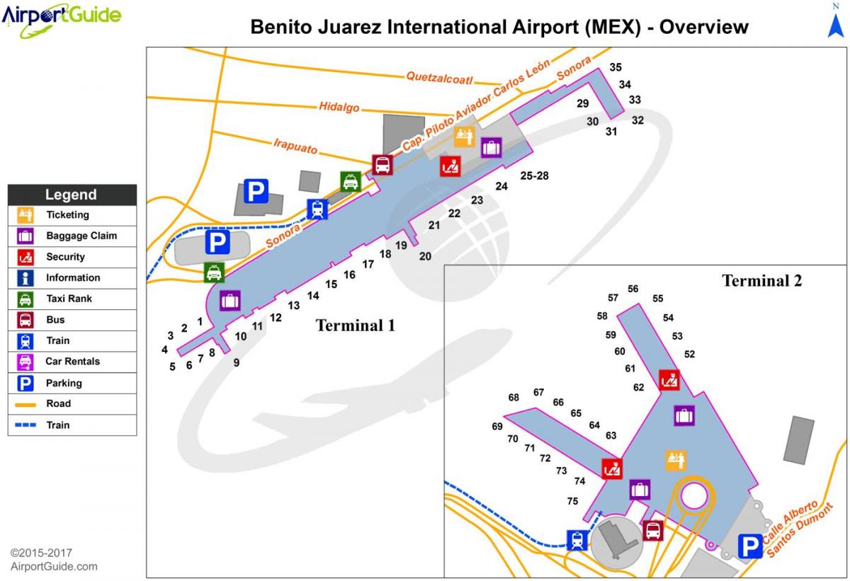 Мехико, терминала 1 на карте