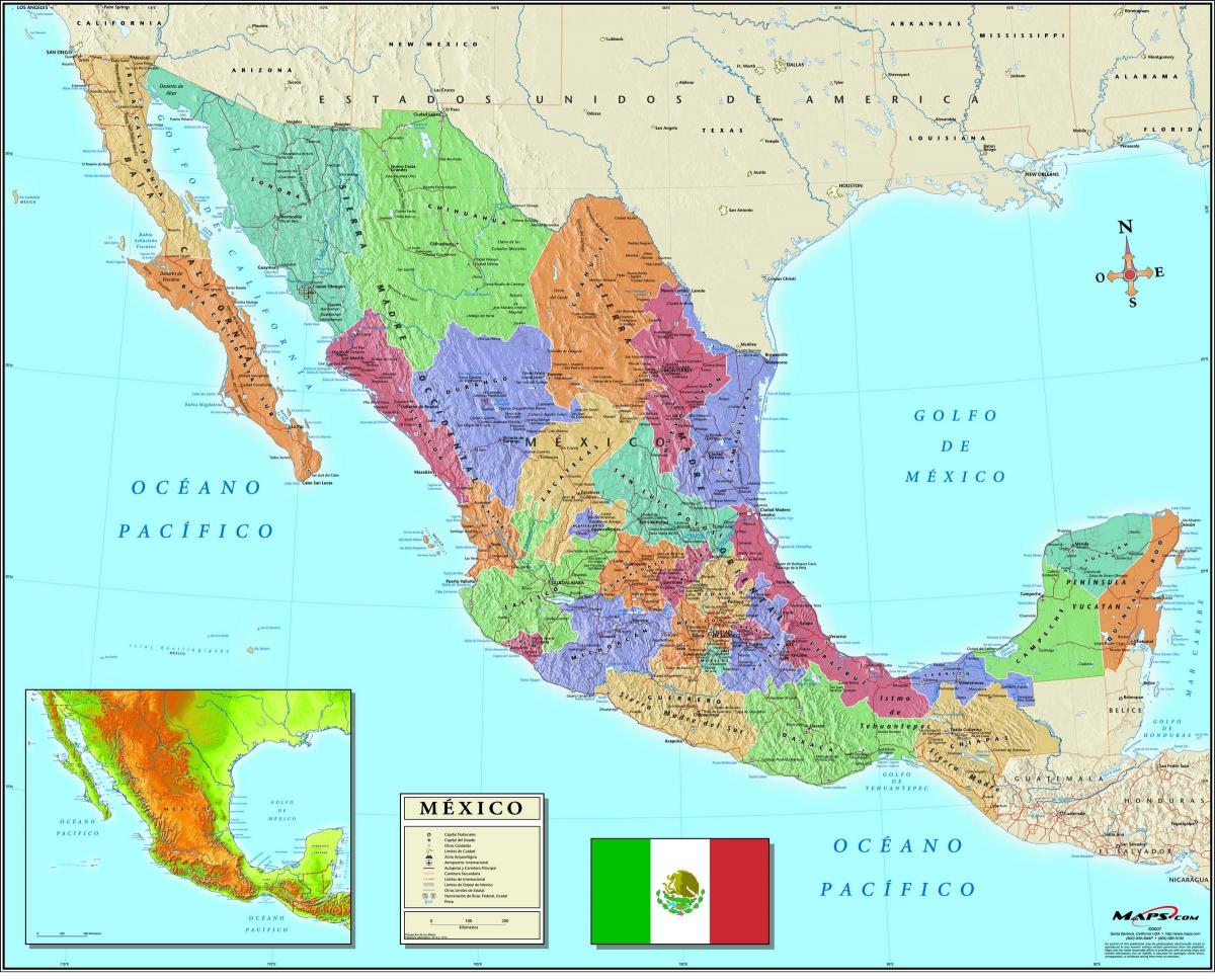 карта Мексики зип код города 