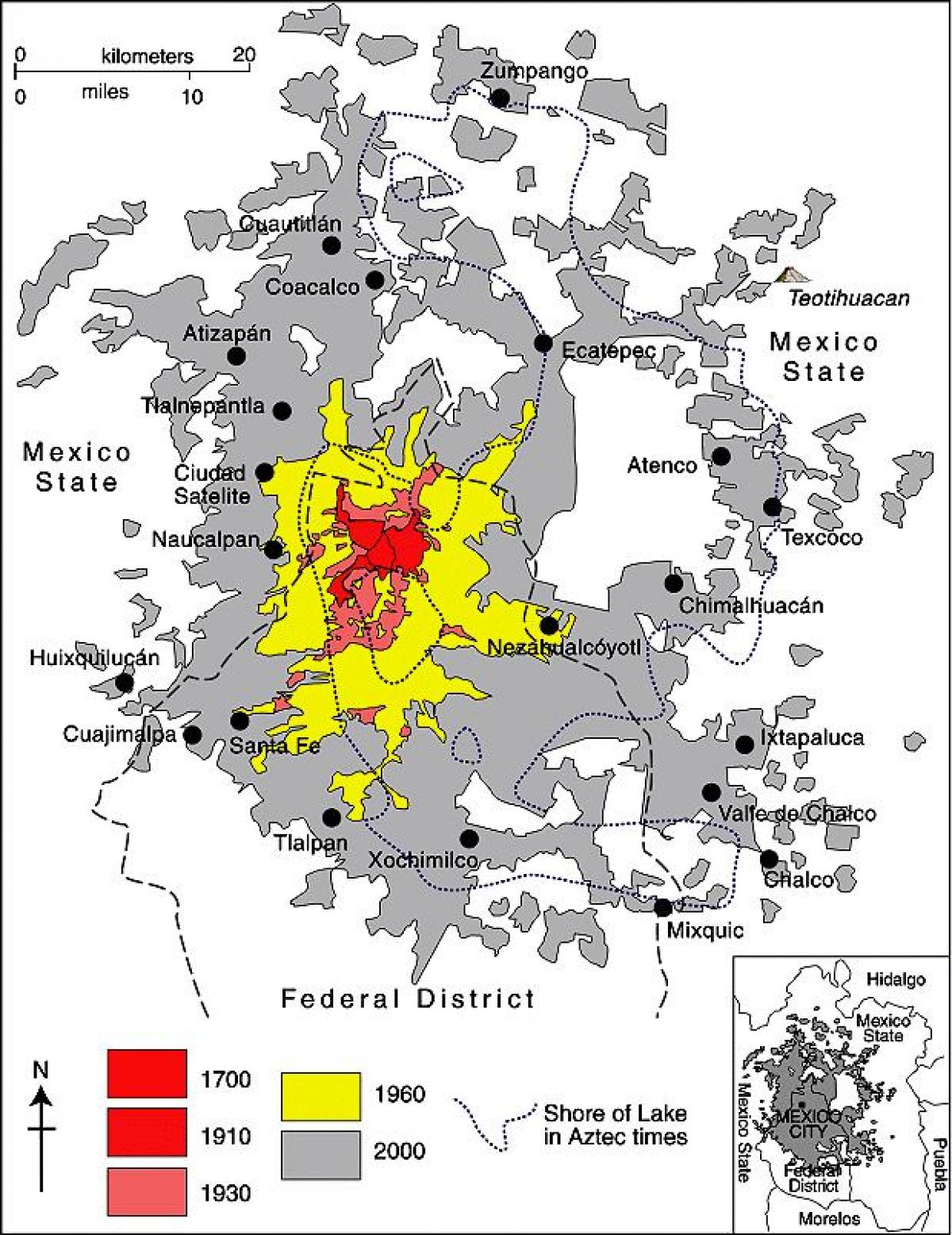 карта Мексики городского округа