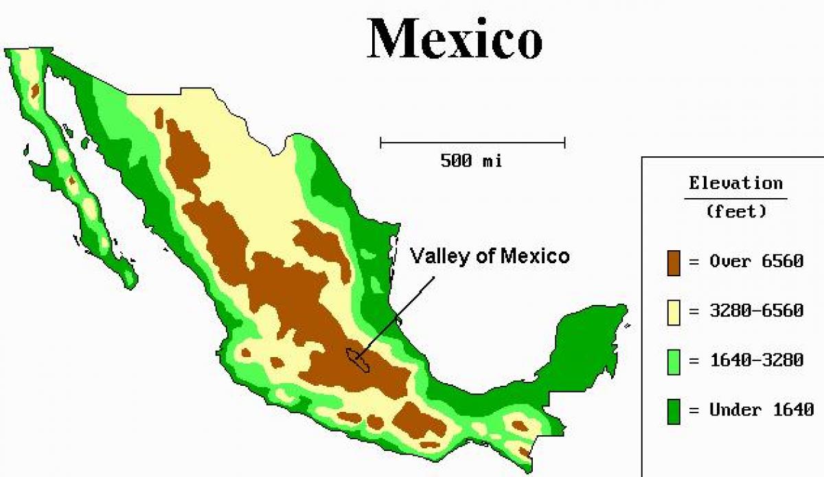 карта долины Мехико