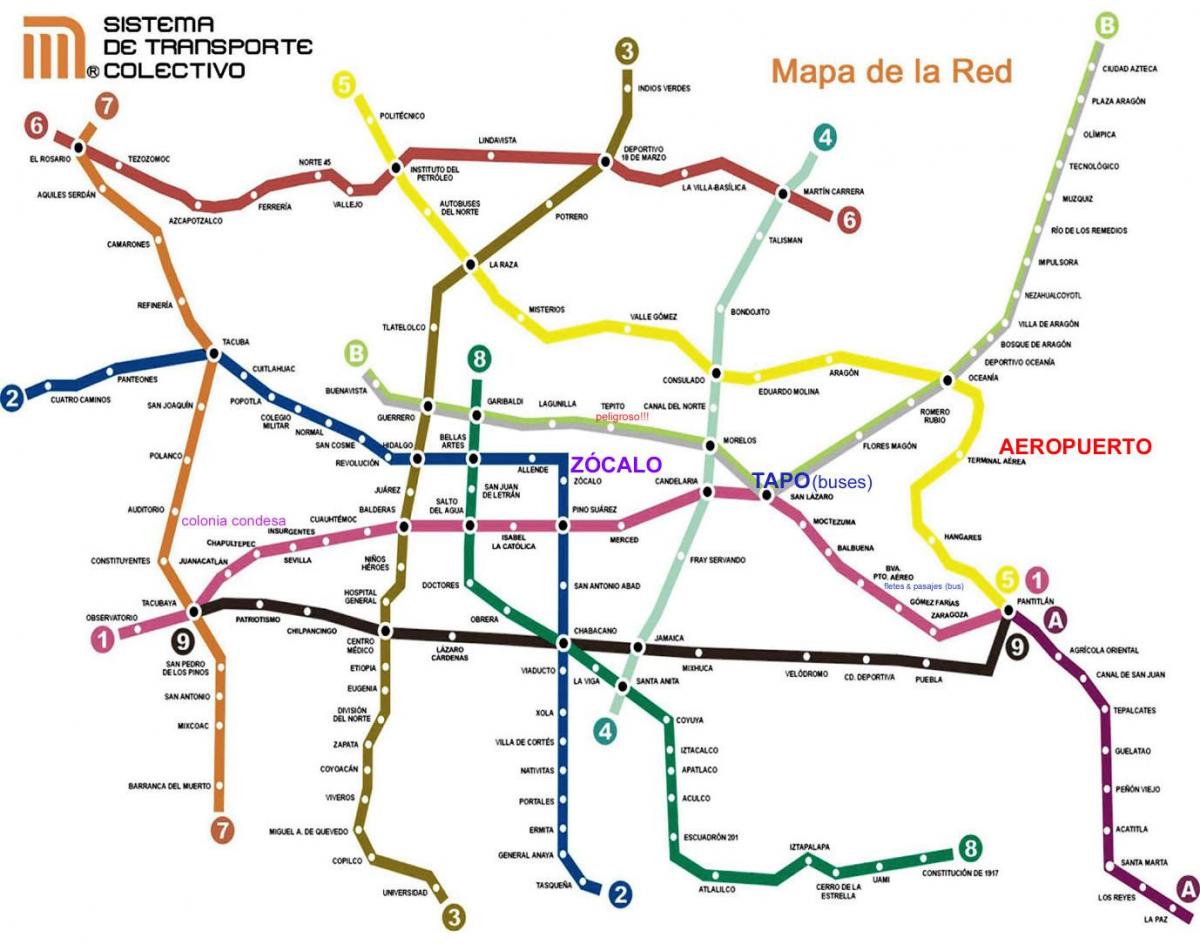 Мехико поезде на карте