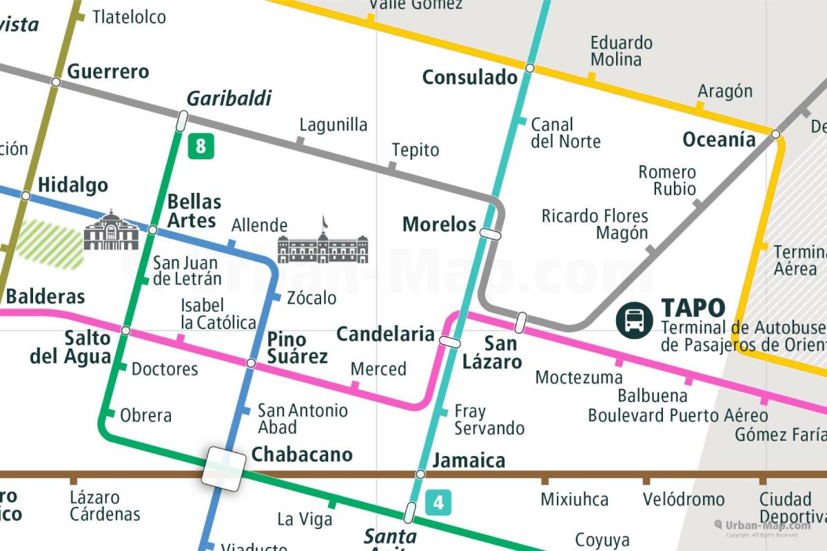 карта сообщениям Мехико 