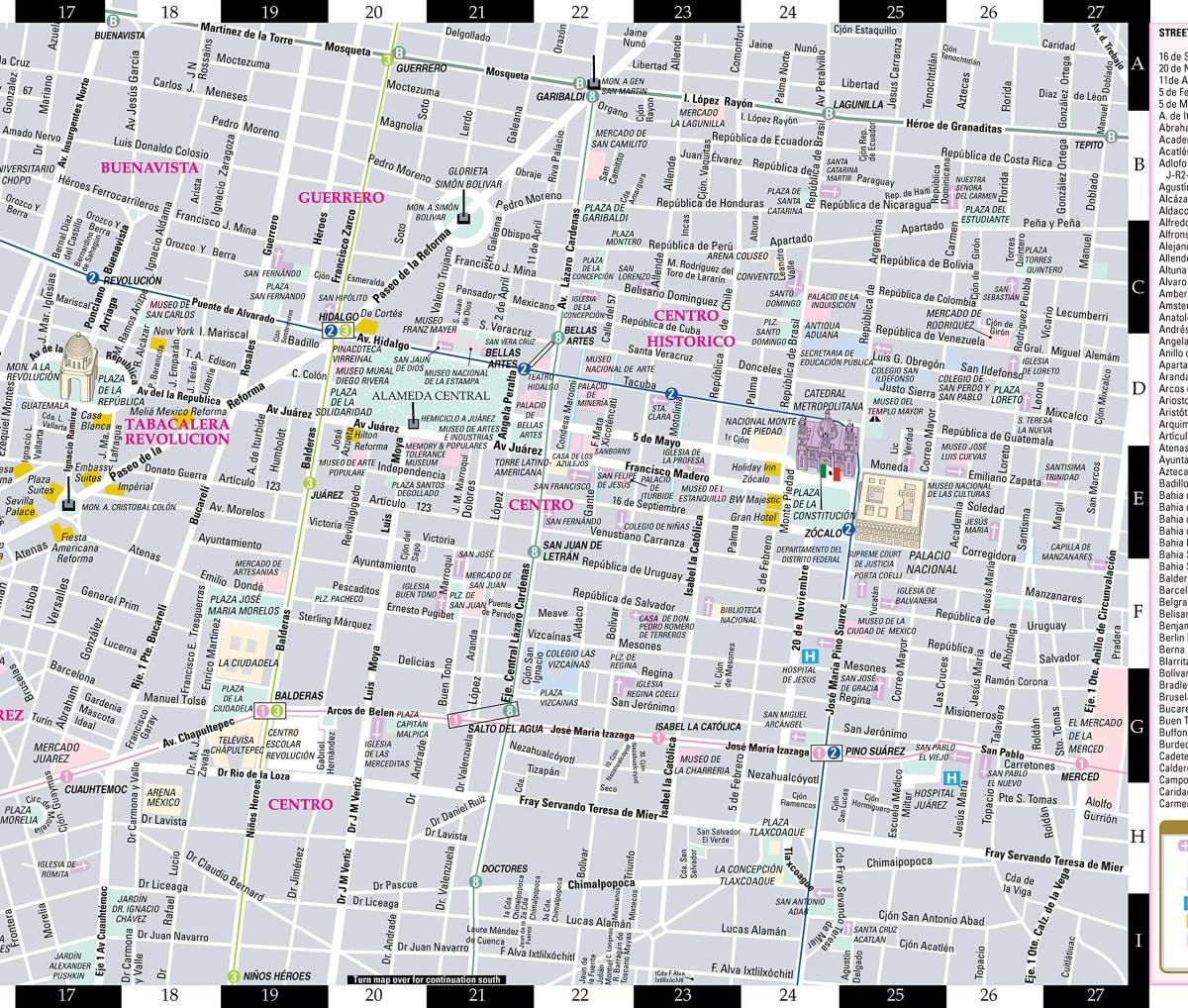 карта улиц Мехико 